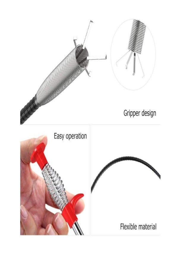 Winberg Hair Drain Clog Remover cleaning tool 0.6 Mtr/2 foot Stainless Steel-Sink snake cleaner/for Bathroom bathtub,Kitchen sink & Shower drains drain01 - Image 4